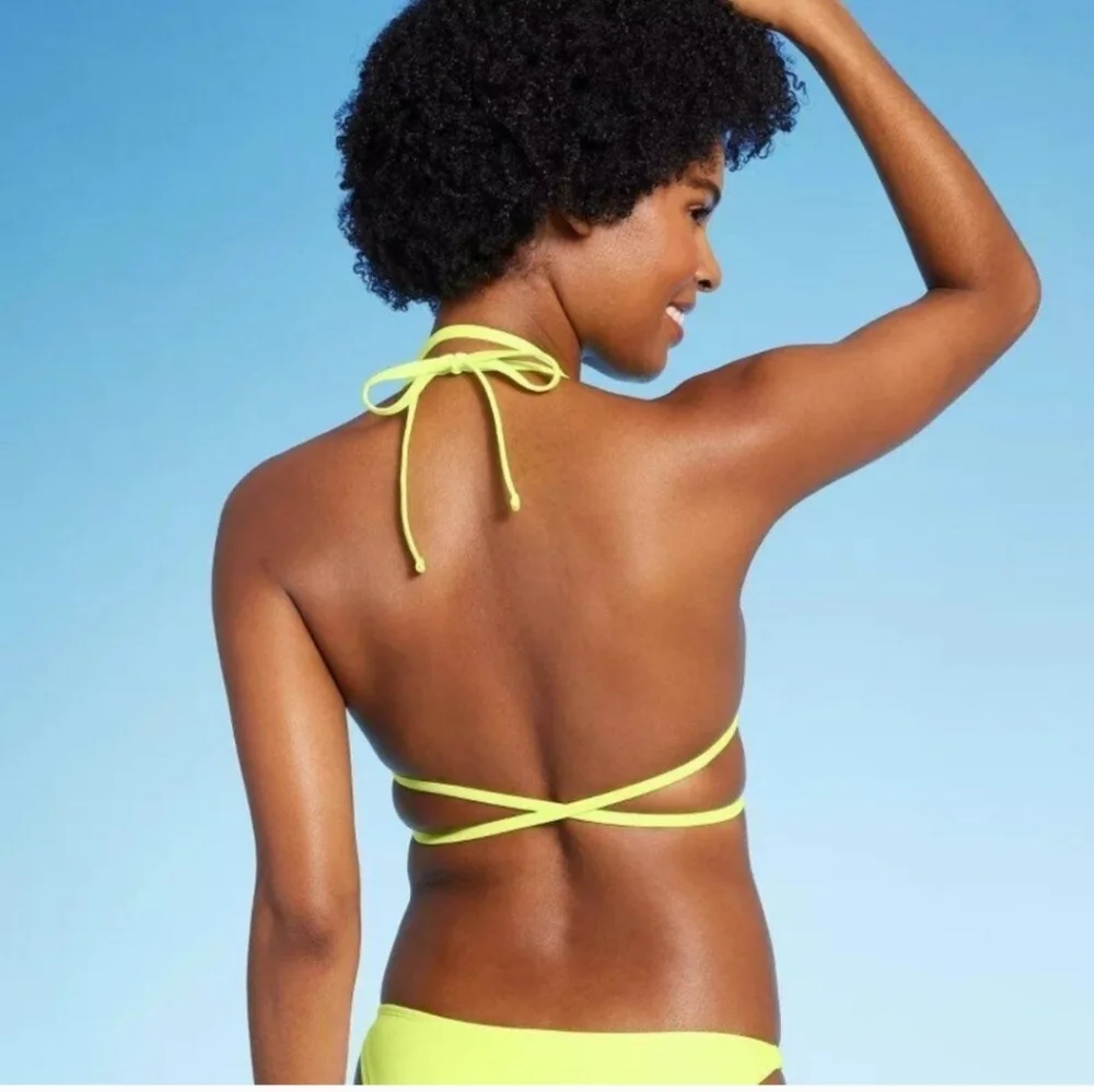 Women's Bright Yellow Bikini Top & Bottom With Beads - Wild Fable - M (8-10) - Picture 2 of 16